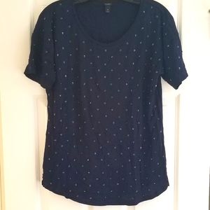 J. Crew Sequin Dot T-Shirt Navy